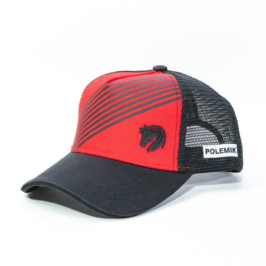 Gorra Trucker Horse Roja y Negra de Polemik